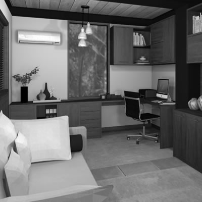 Projeto e Reforma escritório e quarto de hóspedes Pendotiba